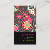 PixDezines Retro Paisley Visitenkarte (Rückseite)