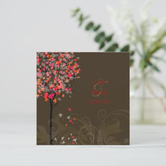 PixDezines RETRO PINK MAPLE BÄUME/DIY HINTERGRUND Einladung (Stehend Vorderseite)