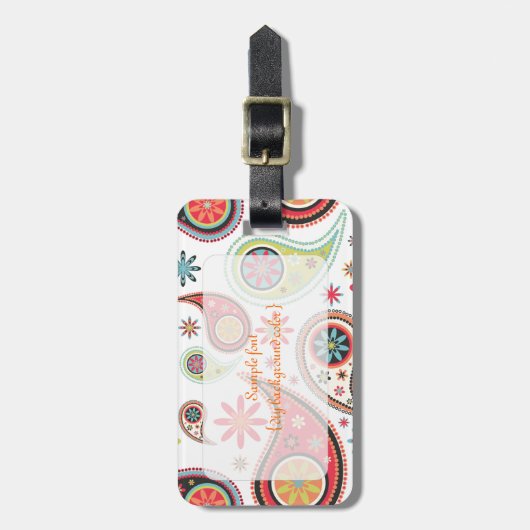 PixDezines Retro-Pisley-/DJ-Hintergrund Gepäckanhänger (Vorderseite vertikal)