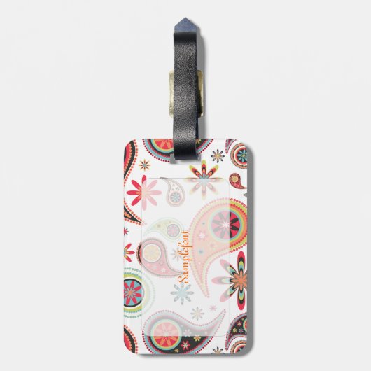 PixDezines Retro-Pisley-/DJ-Hintergrund Gepäckanhänger (Rückseite vertikal)