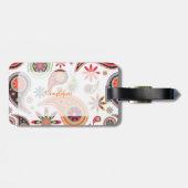 PixDezines Retro-Pisley-/DJ-Hintergrund Gepäckanhänger (Rückseite horizontal)