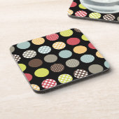 PixDezines Retro Polka Dots/DIY Hintergrundfarbe Getränkeuntersetzer (Linke Seite)