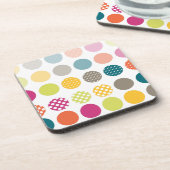 PixDezines Retro Polka Dots/DIY Hintergrundfarbe Getränkeuntersetzer (Linke Seite)