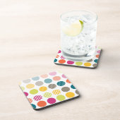 PixDezines Retro Polka Dots/DIY Hintergrundfarbe Getränkeuntersetzer (Rechte Seite)