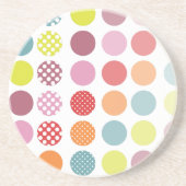 PixDezines Retro Polka Dots/DIY Hintergrundfarbe! Sandstein Untersetzer (Vorne)