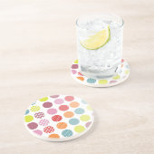 PixDezines Retro Polka Dots/DIY Hintergrundfarbe! Sandstein Untersetzer (Seite)