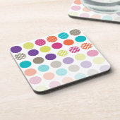 PixDezines Retro Polka Dots/DIY Hintergrundfarbe Untersetzer (Linke Seite)