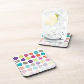 PixDezines Retro Polka Dots/DIY Hintergrundfarbe Untersetzer (Rechte Seite)