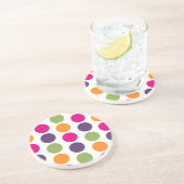 PixDezines Retro Polka Dots/DIY Hintergrundfarbe! Untersetzer (Seite)