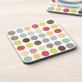 PixDezines Retro Polka Dots/DIY Hintergrundfarbe Untersetzer (Linke Seite)
