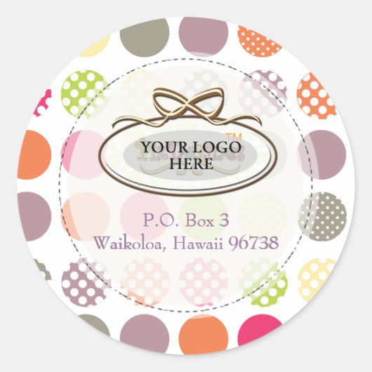 PixDezines-Retro-Polka-Punkte/Deuchhintergrund Runder Aufkleber (Vorderseite)