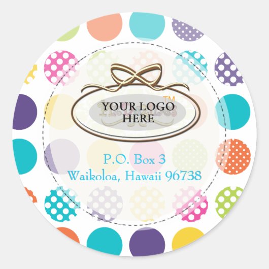 PixDezines-Retro-Polka-Punkte/Deuchhintergrund Runder Aufkleber (Vorderseite)