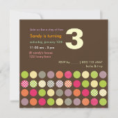 PixDezines Retro Polka Punkte/DIY Hintergrund Einladung (Vorderseite)