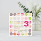 PixDezines Retro Polka Punkte/DIY Hintergrund Einladung (Stehend Vorderseite)