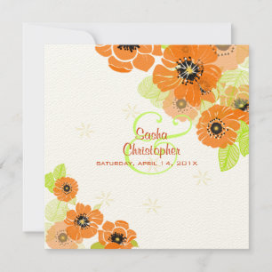 PixDezines Retro Poppies Wedding Einladungen