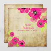 PixDezines Retro Poppies Wedding Einladungen (Vorne/Hinten)