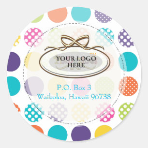 PixDezines Retro-Punkte / DIY-Hintergrund Runder Aufkleber