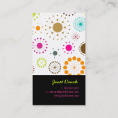 PixDezines Retro Stars, benutzerdefinierte Hinterg Visitenkarte (Rückseite)