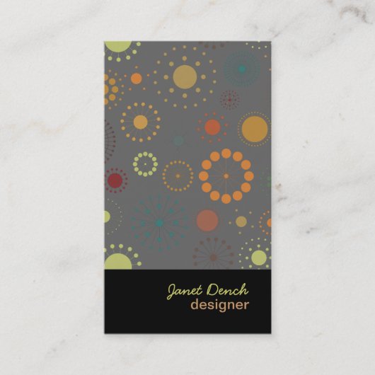 PixDezines Retro Stars Visitenkarte (Vorderseite)