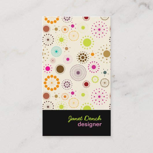 PixDezines Retro Stars Visitenkarte (Vorderseite)