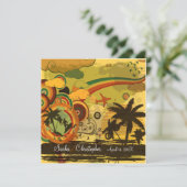 PixDezines Retro Surfer, Destination Events Einladung (Stehend Vorderseite)