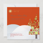 PixDezines Retro Weihnachtsbaum Einladung (Rückseite)