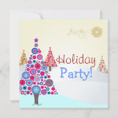 PixDezines Retro Weihnachtsbaum Einladung (Vorderseite)