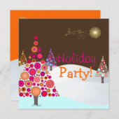 PixDezines Retro Weihnachtsbaum Einladung (Vorne/Hinten)