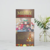 PixDezines Retro Weihnachtsbaum Feiertagskarte (Stehend Vorderseite)