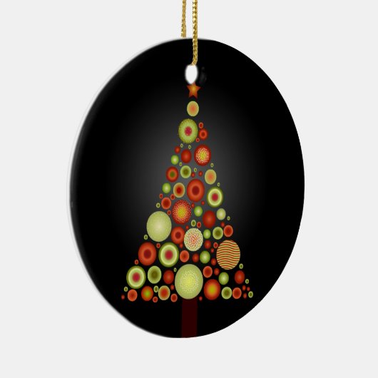 PixDezines Retro Weihnachtsbaum Keramik Ornament (Rechts)