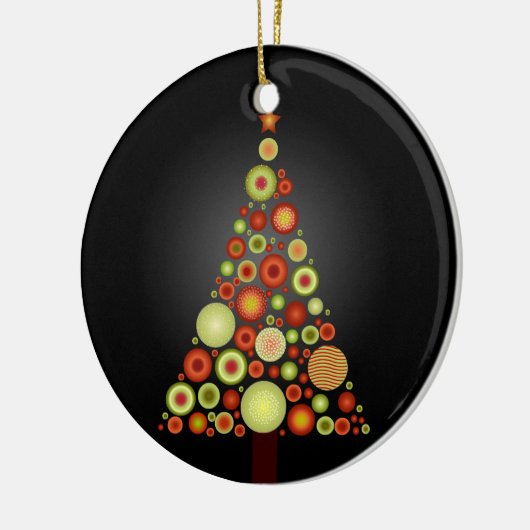 PixDezines Retro Weihnachtsbaum Keramik Ornament (Links)
