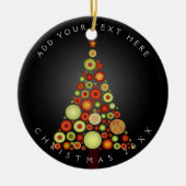 PixDezines Retro Weihnachtsbaum Keramikornament (Vorne)