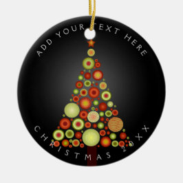 PixDezines Retro Weihnachtsbaum Keramikornament