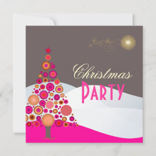 PixDezines Retro-Weihnachtsbaumschmuck Einladung