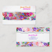 PixDezines Retro-Wirbel/Neonfarben Visitenkarte (Vorne/Hinten)