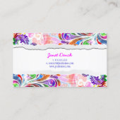 PixDezines Retro-Wirbel/Neonfarben Visitenkarte (Rückseite)