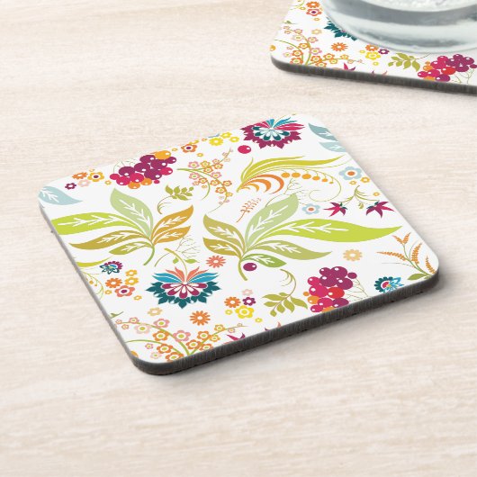 PixDezines Retroflora/DIY Hintergrundfarbe Untersetzer (Linke Seite)