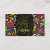 PixDezines Retroflora/DIY Hintergrundfarbe Visitenkarte (Rückseite)