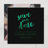 PixDezines Rett Date/Emerald Green/DIY Hintergrund Save The Date (Vorne/Hinten)