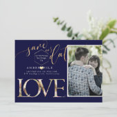 PixDezines Rett Datum/Botanica Liebe/Imitate Gold Save The Date (Stehend Vorderseite)