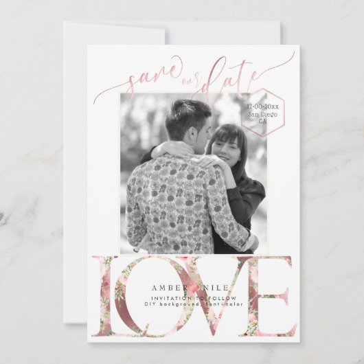 PixDezines Rett Datum/Botanica-Liebe Save The Date (Vorderseite)