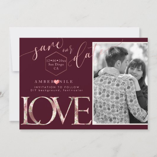 PixDezines Rett Datum/Botanica-Liebe Save The Date (Vorderseite)