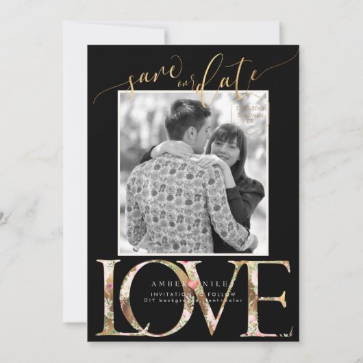 PixDezines Rett Datum/Botanica-Liebe Save The Date (Vorderseite)