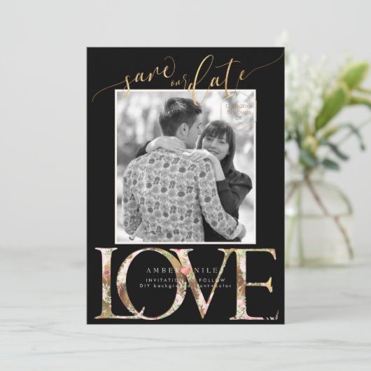 PixDezines Rett Datum/Botanica-Liebe Save The Date (Stehend Vorderseite)