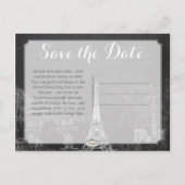 PixDezines/Rett Datum/Chalkboard/Paris gezeichnet Ankündigungspostkarte (Rückseite)