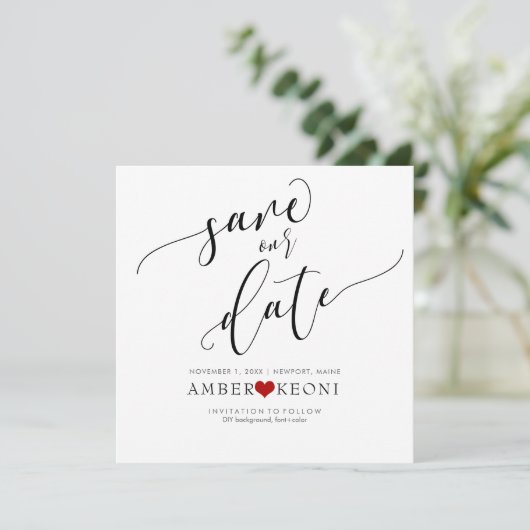 PixDezines Rett Datum/Fun Script/DIY Hintergrund Save The Date (Stehend Vorderseite)