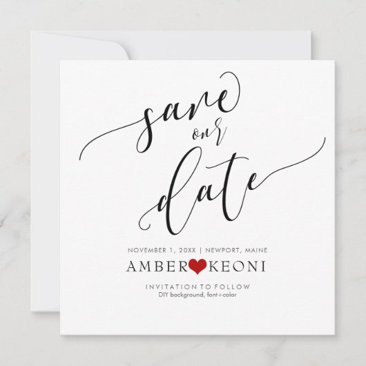 PixDezines Rett Datum/Fun Script/DIY Hintergrund Save The Date (Vorderseite)