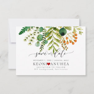 PixDezines Rett Datum/Grün, Älter+Fern Save The Date