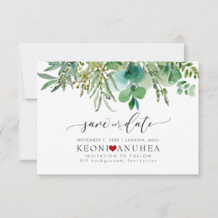 PixDezines Rett Datum/Grün, Ältere+Fern Rett Save The Date