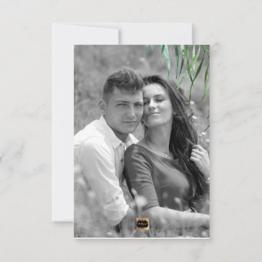 PixDezines Rett Datum/Grün, Palmfronten Save The Date (Rückseite)